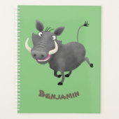 Funny african warthog pig cartoon planner (Voorkant)