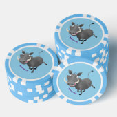 Funny african warthog pig cartoon poker chips (Opstapeling)