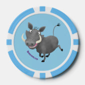 Funny african warthog pig cartoon poker chips (Voorkant)