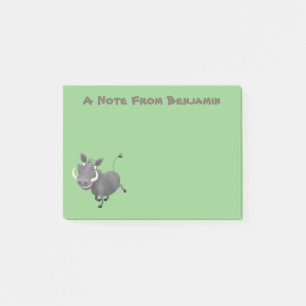 Funny african warthog pig cartoon post-it® notes