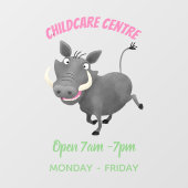 Funny african warthog pig cartoon raamsticker (Vel)