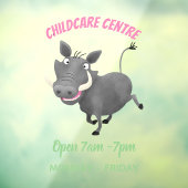 Funny african warthog pig cartoon raamsticker (Vel 3)