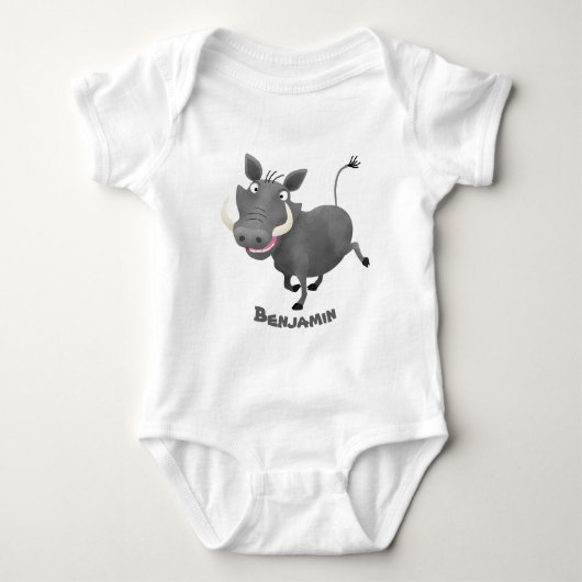 Funny african warthog pig cartoon romper (Voorkant)