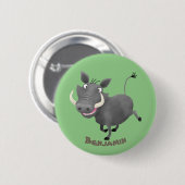Funny african warthog pig cartoon ronde button 5,7 cm (Voorkant /achterkant)