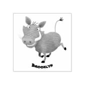 Funny african warthog pig cartoon rubberstempel (Afrduk)