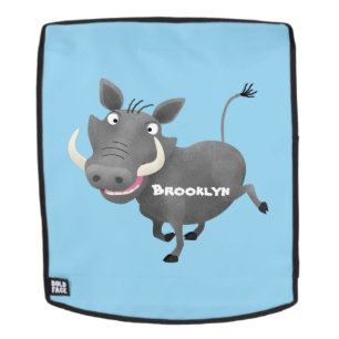 Funny african warthog pig cartoon rugtassen