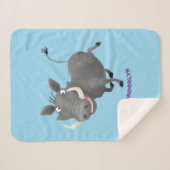 Funny african warthog pig cartoon sherpa deken (Voorkant (horizontaal))