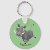Funny african warthog pig cartoon sleutelhanger (Voorkant)