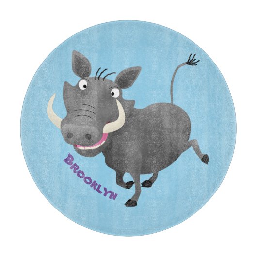 Funny african warthog pig cartoon snijplank (Voorkant)
