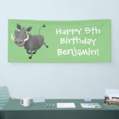 Funny african warthog pig cartoon spandoek (Beurs)