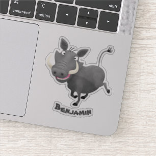 Funny african warthog pig cartoon sticker