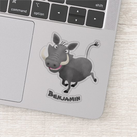 Funny african warthog pig cartoon sticker (Detail)