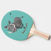 Funny african warthog pig cartoon tafeltennisbatje (Zijkant)