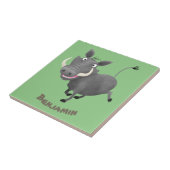 Funny african warthog pig cartoon tegeltje (Zijkant)