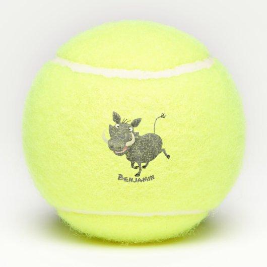 Funny african warthog pig cartoon tennisballen (Achterkant)