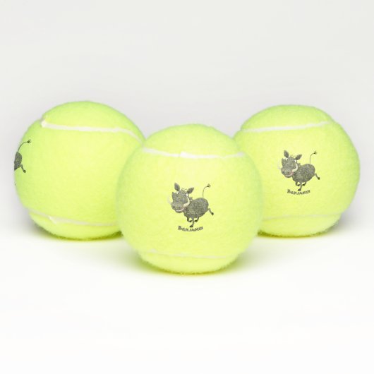 Funny african warthog pig cartoon tennisballen (Multi)