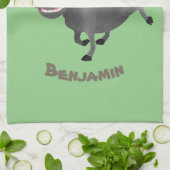 Funny african warthog pig cartoon theedoek (Gevouwen)