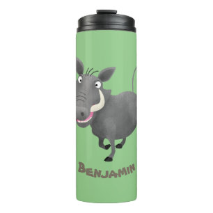 Funny african warthog pig cartoon thermosbeker