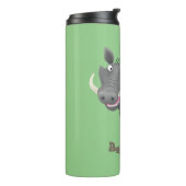 Funny african warthog pig cartoon thermosbeker (Gedraaid links)