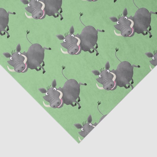 Funny african warthog pig cartoon tissuepapier (Detail)