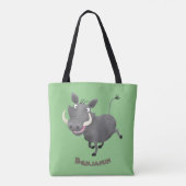 Funny african warthog pig cartoon tote bag (Achterkant)