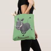 Funny african warthog pig cartoon tote bag (Dichtbij)