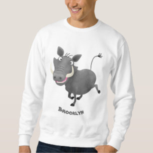 Funny african warthog pig cartoon trui
