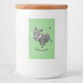 Funny african warthog pig cartoon voedselcontainer etiket (Voorkant)