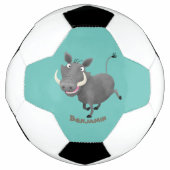 Funny african warthog pig cartoon voetbal (Voorkant)