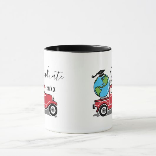 Funny Afstuderen 2023 Red Truck Wereldbol Mok (Midden)