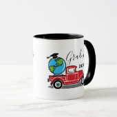 Funny Afstuderen 2023  Red Truck Wereldbol Mok (Voorkant rechts)