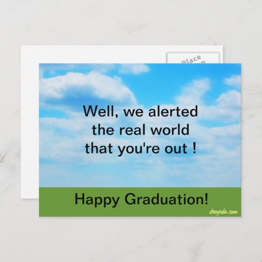 Funny Afstuderen Briefkaart (Voorkant / Achterkant)