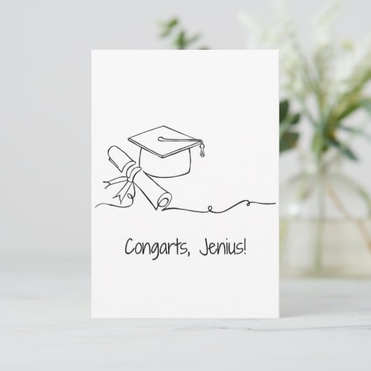 Funny Afstuderen Card Bedankkaart (Staand voorkant)