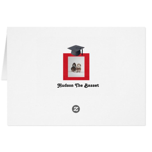 Funny Afstuderen Card voor 2019 met Basset Hounds (Achterkant Horizontaal)
