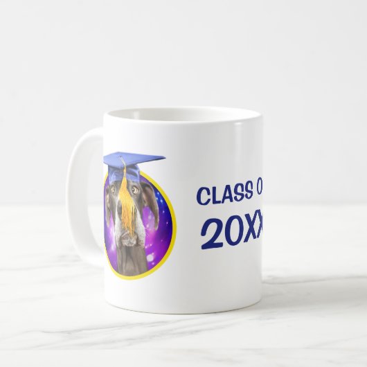 Funny Afstuderen Dog Wearing Pet Koffiemok (Voorkant links)