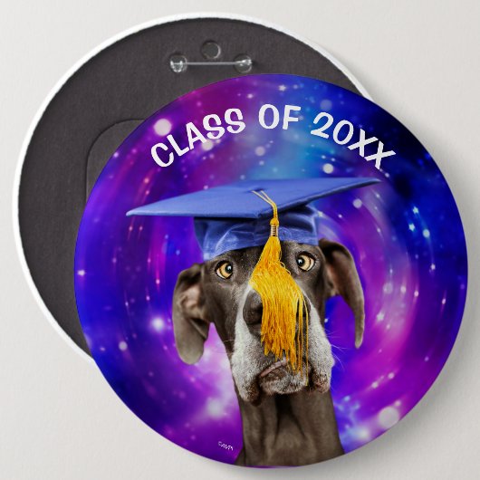 Funny Afstuderen Dog Wearing Pet Ronde Button 6,0 Cm (Voorkant /achterkant)