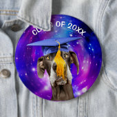 Funny Afstuderen Dog Wearing Pet Ronde Button 6,0 Cm (In situ)