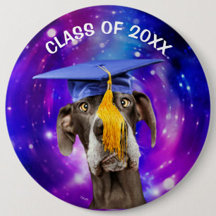 Funny Afstuderen Dog Wearing Pet Ronde Button 6,0 Cm