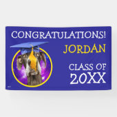 Funny Afstuderen Dog Wearing Pet Spandoek (Horizontaal)