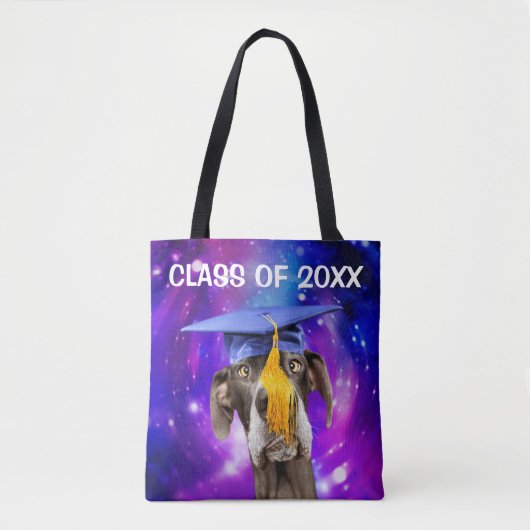 Funny Afstuderen Dog Wearing Pet Tote Bag (Voorkant)