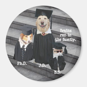 Funny Afstuderen Dogs & Cat Magneet