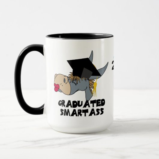 Funny Afstuderen Donkey Wearing Afstuderen Pet Mok (Links)