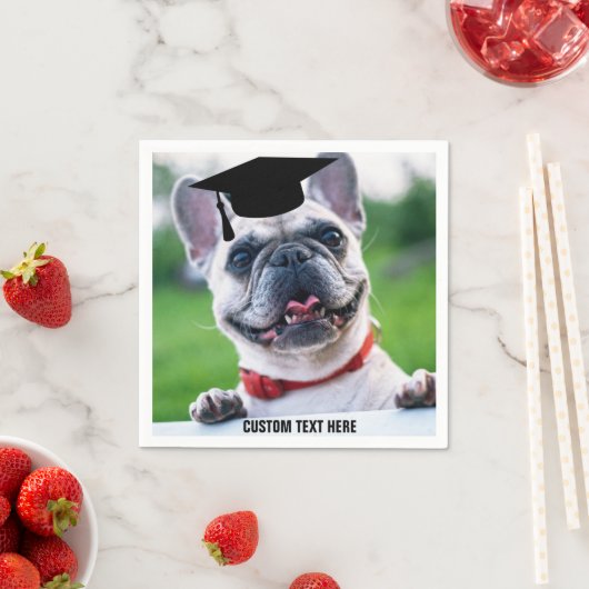 Funny Afstuderen French Bulldog Photo Custom Servet (Insitu)