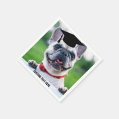 Funny Afstuderen French Bulldog Photo Custom Servet (Hoek)