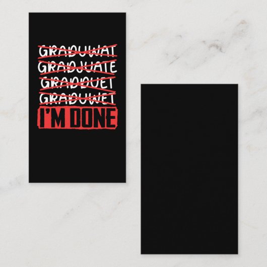 Funny Afstuderen Joke Sarcastic Student Afstuderen Visitekaartje (Voorkant / Achterkant)