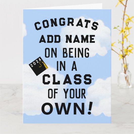 Funny Afstuderen Kaart (Gele Bloem)