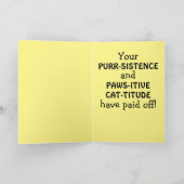 Funny Afstuderen Kaart Cartoon Cat (Binnen)