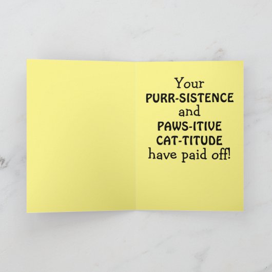 Funny Afstuderen Kaart Cartoon Cat (Binnen)