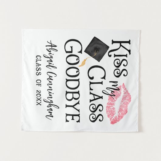 Funny Afstuderen Kus My Class Goodbye Backdrop Wandkleed (Voorkant (horizontaal))