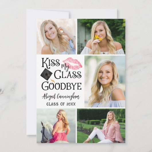 Funny Afstuderen MIJN CLASS GOODBYE 6 Foto Aankondiging (Voorkant)